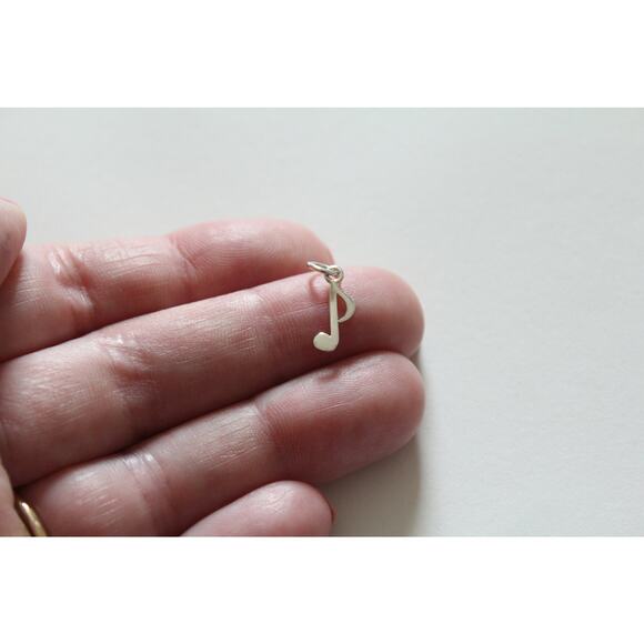 Sterling Silver Musical Note Charm, Music Note Charm - Picture 1 of 2